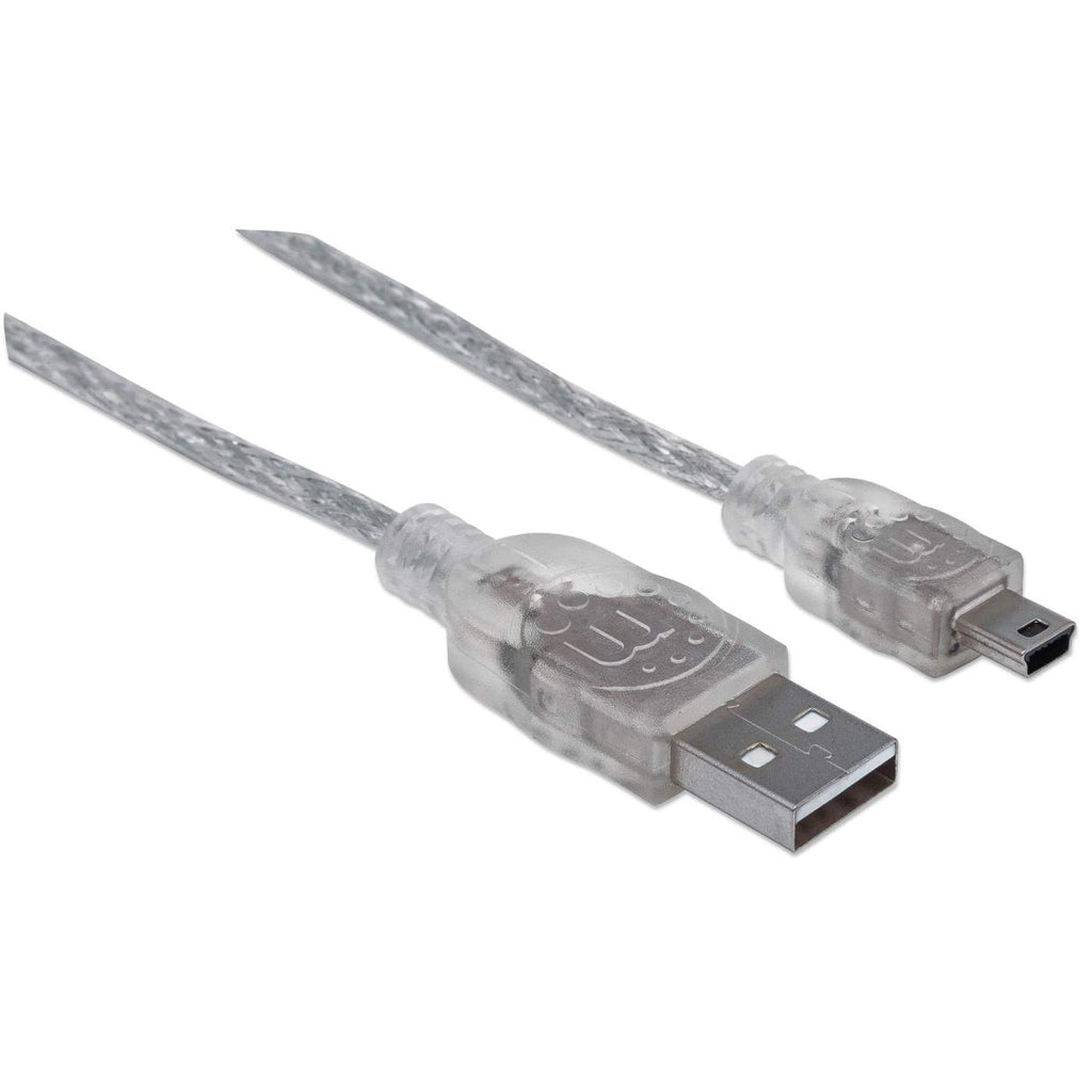 CABLE USB V2.0 A-MINI B 1.8M PLATA