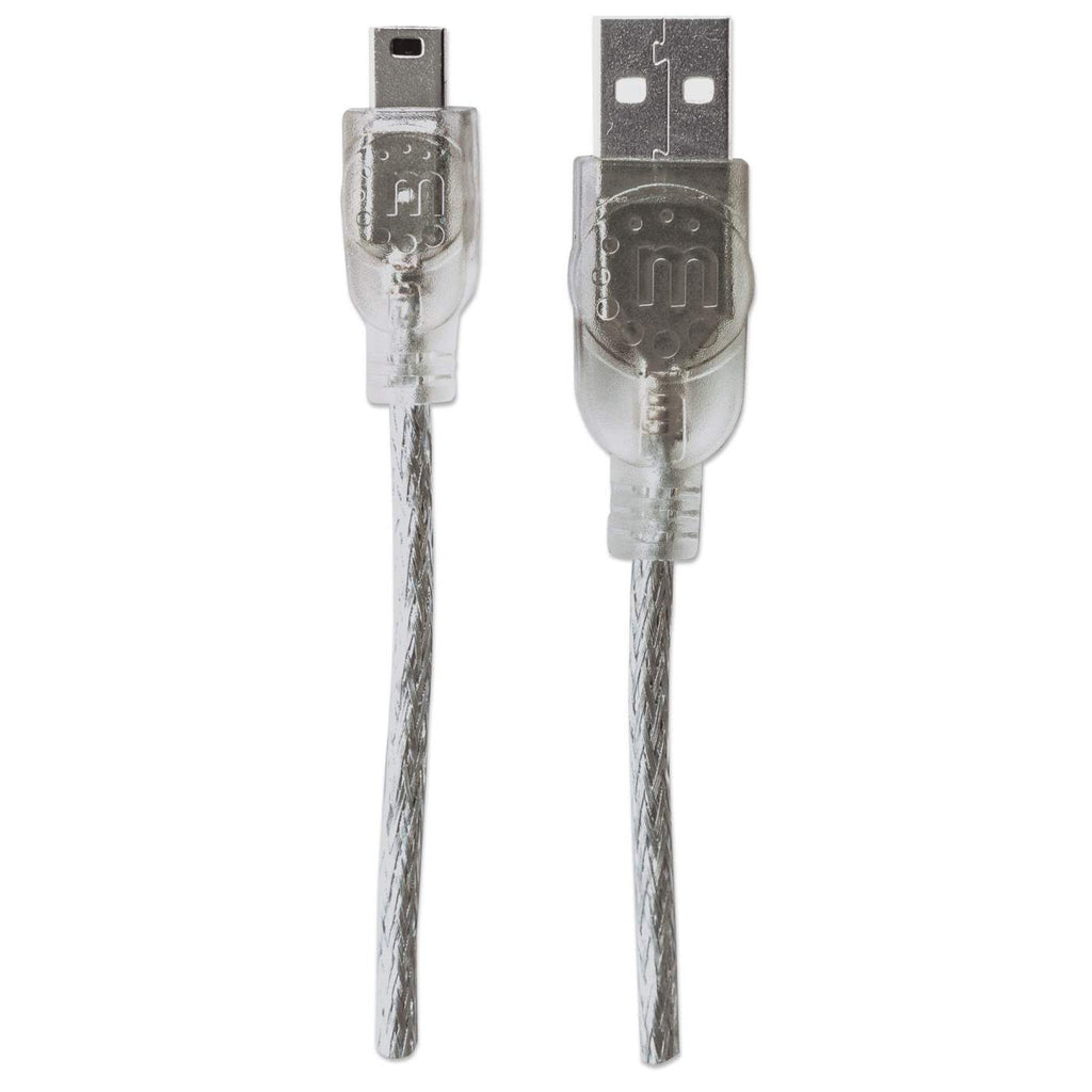 CABLE USB V2.0 A-MINI B 1.8M PLATA