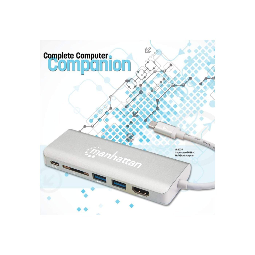 CONVERTIDOR VIDEO USB-C A HDMI RJ45/USB/USB-C PD/LECTOR SD