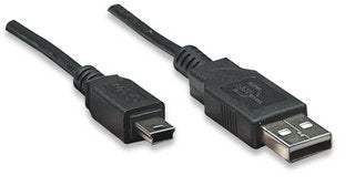 Cable Manhattan USB V2.0 A-Mini B 3.0M Negro