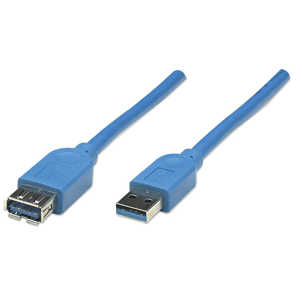 Cable Manhattan Extensión USB-A 3.0 Súper Velocidad 2m Color Azul