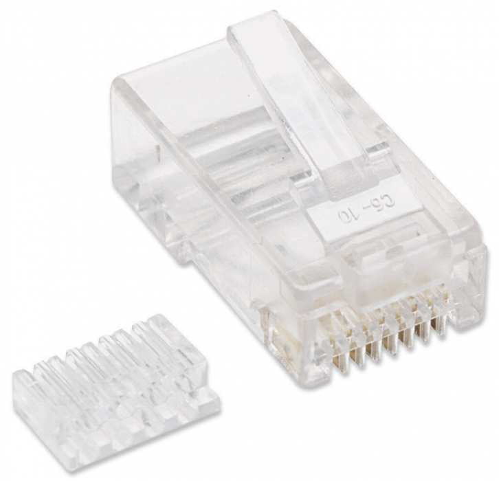 PLUG MODULAR RJ45 UTP CAT6 SOLIDO BOTE CON 100 PIEZAS