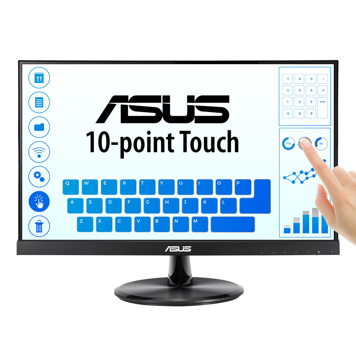 Monitor Asus Touch VT229H 21.5" IPS FHD 1920x1080 10 Points Multi-Touch 1xHDMI 1xD-Sub 5ms GTG 60Hz Negro