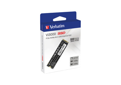Unidad de Estado Solido SSD VERBATIM Vi3000 PCIe NVMe M.2 2280 de 516GB Lect 3100/2100 MB/sUnidad de Estado Solido SSD V