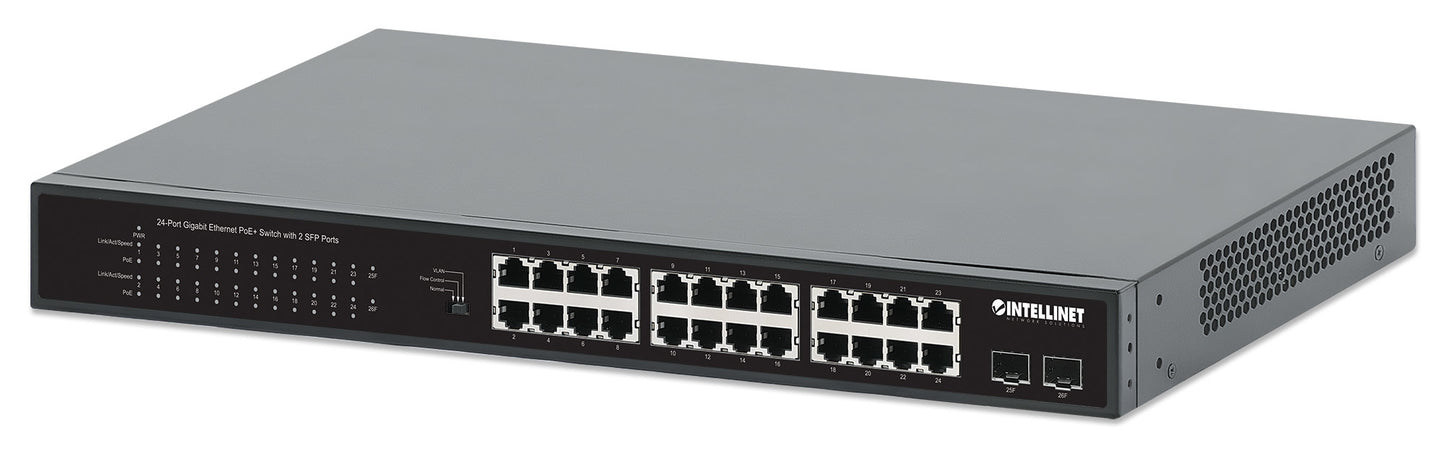 PoE Switch Intellinet GB 24 ptos 19" 30W pto 370W