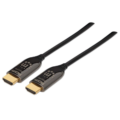 Cable Manhattan HDMI 2.0 Fibra Optica M-M 50m Color Negro