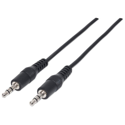 Cable Manhattan Audio Estéreo 3.5mm M-M 1.8m Color Negro