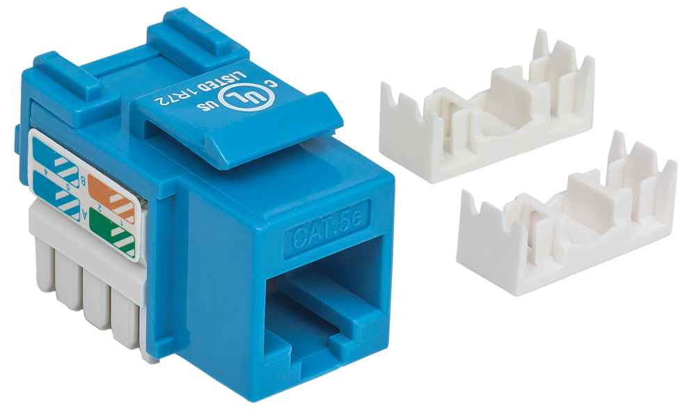 JACK RJ45 CAT5E UTP KEYSTONE DE IMPACTO AZUL