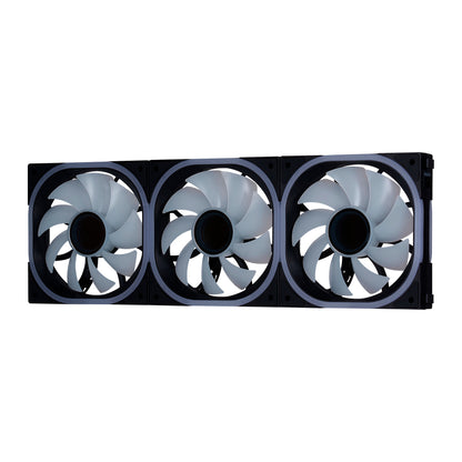 Kit Ventiladores Vorago Game Factor FKG500 Modulares 3 FANS 120mm 58 CFM RGB Control Remoto Negro