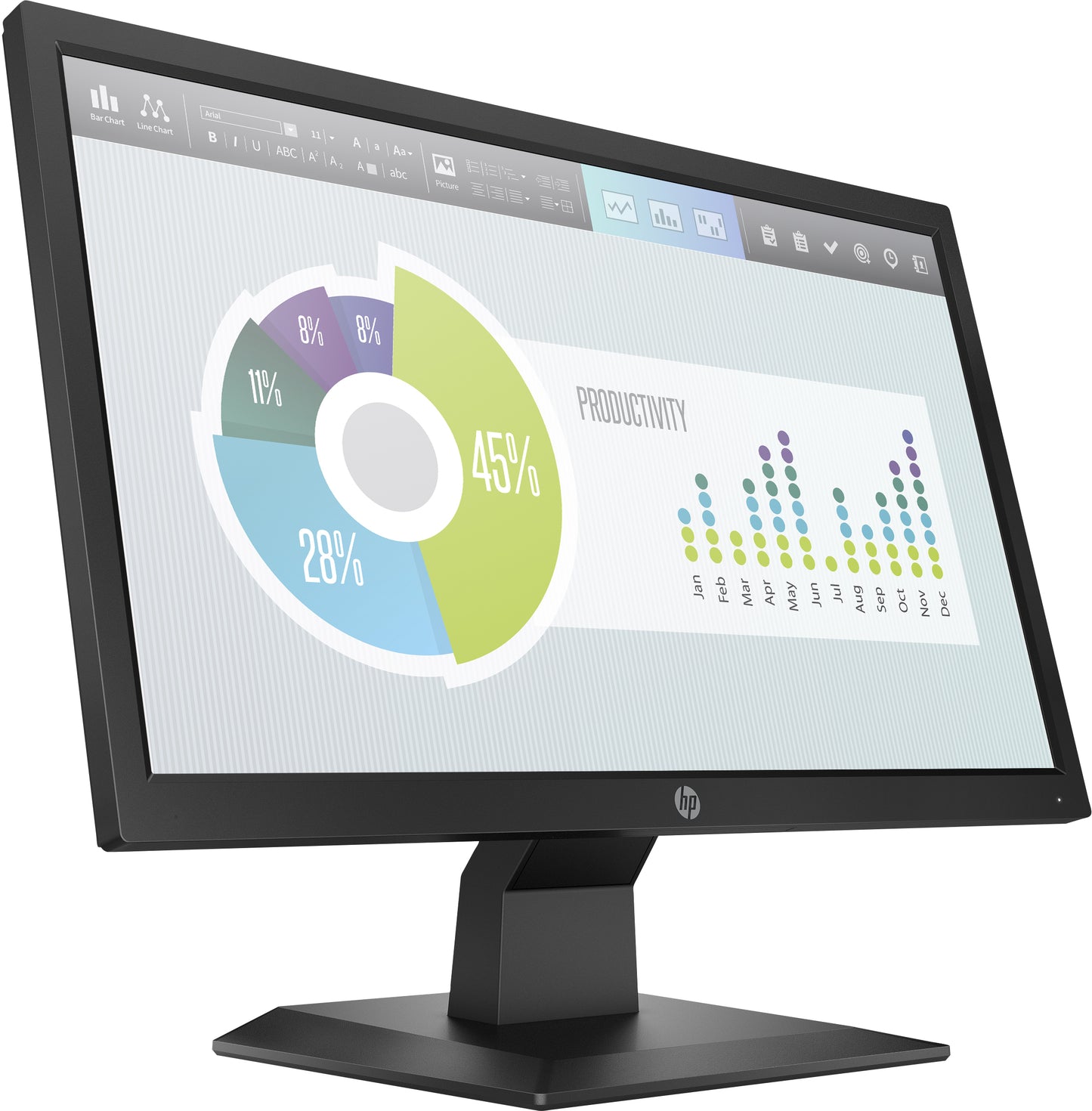 Monitor HP  LED P204v HD+ 19.5" Resolución 1600x900 Panel TN