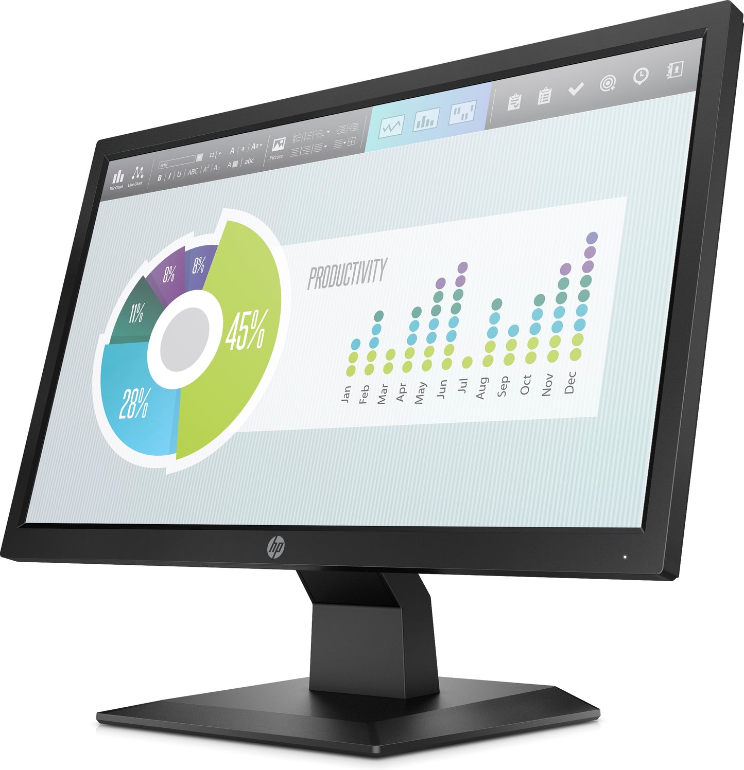 Monitor HP  LED P204v HD+ 19.5" Resolución 1600x900 Panel TN