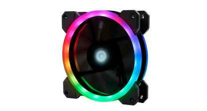 VORAGO KIT VENTILADORES GAME FACTOR 3 FANS 120MM RGB 2 TIRAS LED