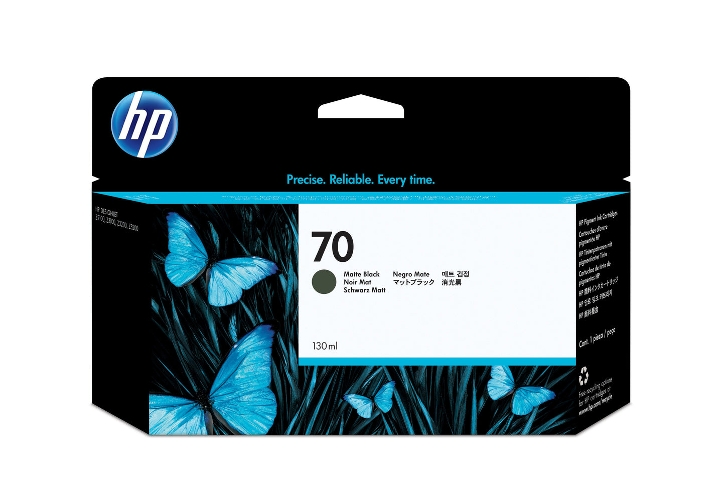 TINTA HP LF 70 NEGRO MATE DESIGNJET Z2100 Z3100 130ML