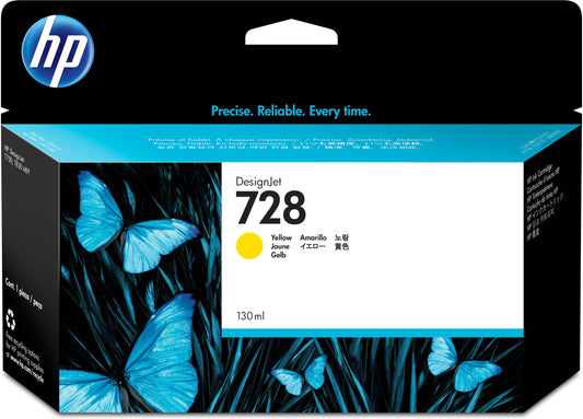 HP 728 AMARILLO 130ML TINTA AMPLIO FORMATO F9J65A