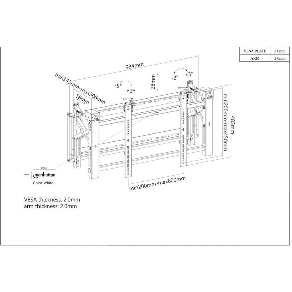 SOPORTE TV P/VIDEOWALL 70KG 45IN A 70IN POP-OUT