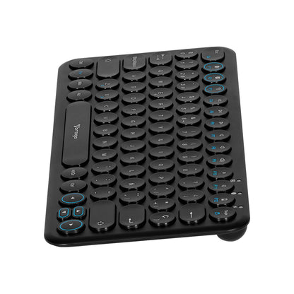 TECLADO VORAGO KBW-400 SLIM REGARGABLE TIPO C 2 BLUETOOTH + WIRELESS NEGRO