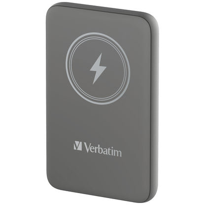 Cargador Verbatim Charge and Go Power Bank Carga Inalámbrica 10000mAh Magnetica Color Gris