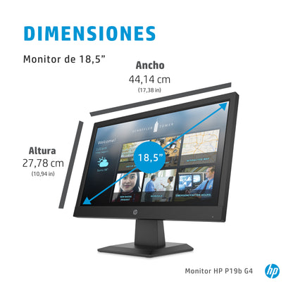 Monitor HP P19b G4 18.5" Resolución 1366x768 Panel TN