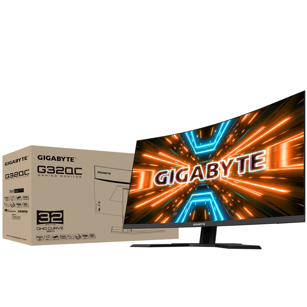 Monitor Gigabyte Curvo Gaming G32QC 31.5" VA QHD 2560x1440 2xHDMI 1xDP 1ms MPRT 165Hz HDR400 FreeSync Color Negro