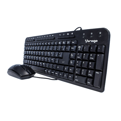 KIT VORAGO KM-105 TECLADO Y MOUSE ALAMBRICO MULTIMEDIA USB