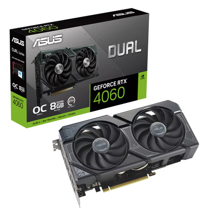 Tarjeta de Video Asus Dual GeForce RTX4060 OC 8GB Dual Fan GDDR6 PCIe 4.0 1xHDMI 3xDP