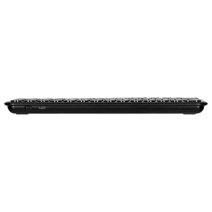 TECLADO VORAGO KBW-400 SLIM REGARGABLE TIPO C 2 BLUETOOTH + WIRELESS NEGRO