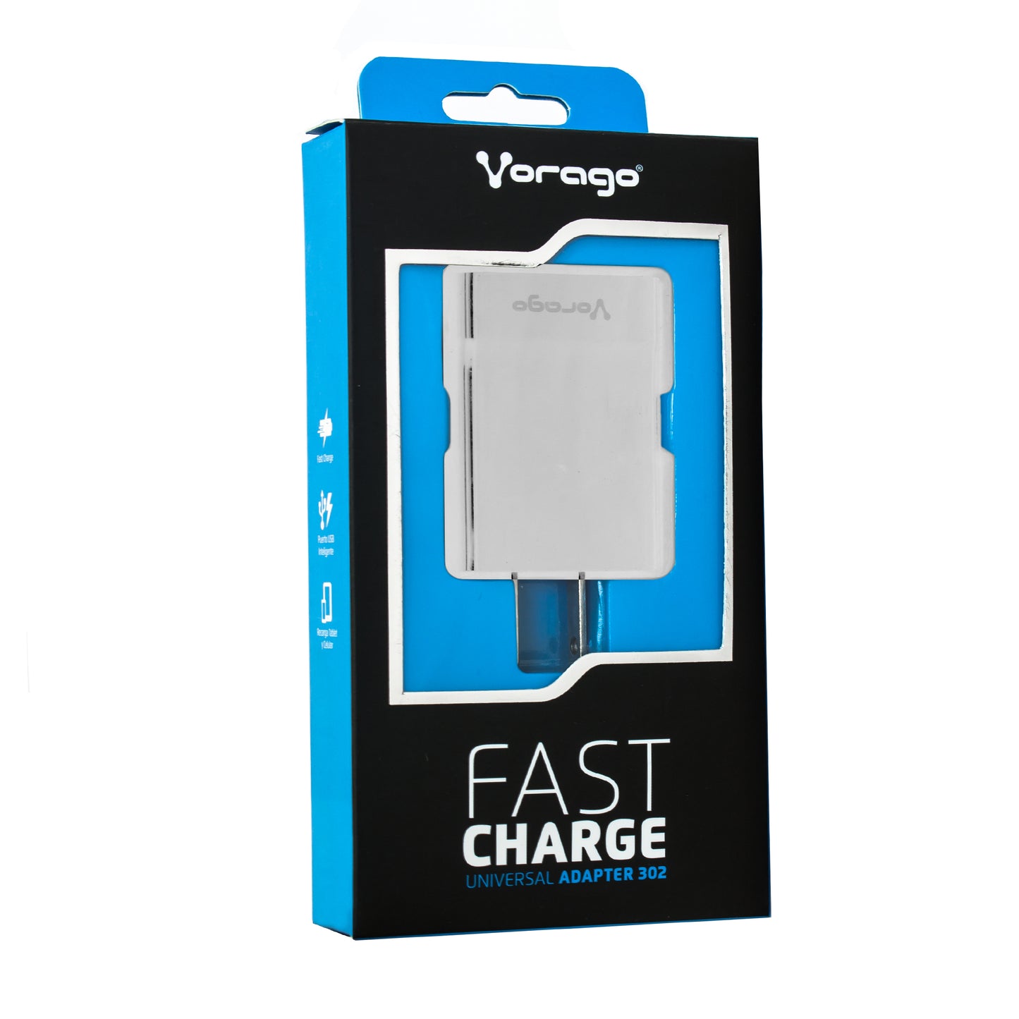 Cargador Vorago AU-302 Pared Carga Rápida 2.4A USB Color Blanco