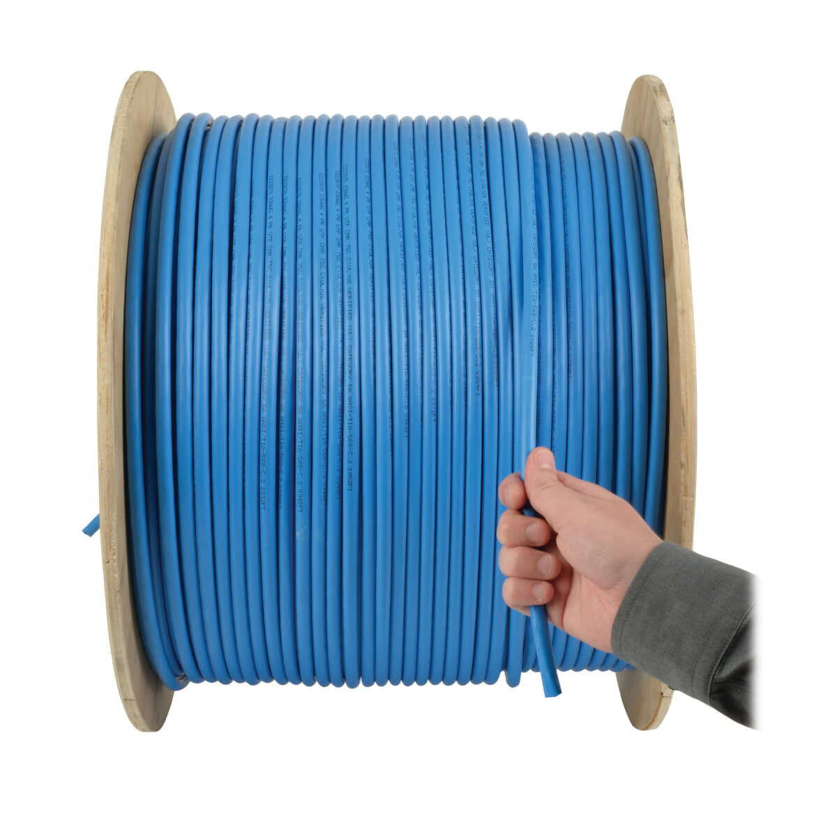 CABLE DE PVC A GRANEL C/NUCLEO SOLIDO CAT5E 350MHZ AZUL 304.8M TAA