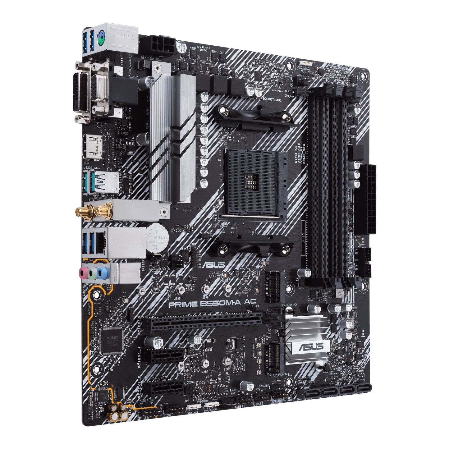 TARJETA MADRE ASUS PRIME B550M A AC AM4 MATX PCIE 4.0 HDMI VGA WIF