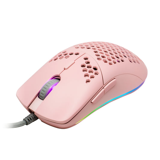 MOUSE GAME FACTOR MOG601 CLICK LASER PIXART 3389 16000 DPI ROSA