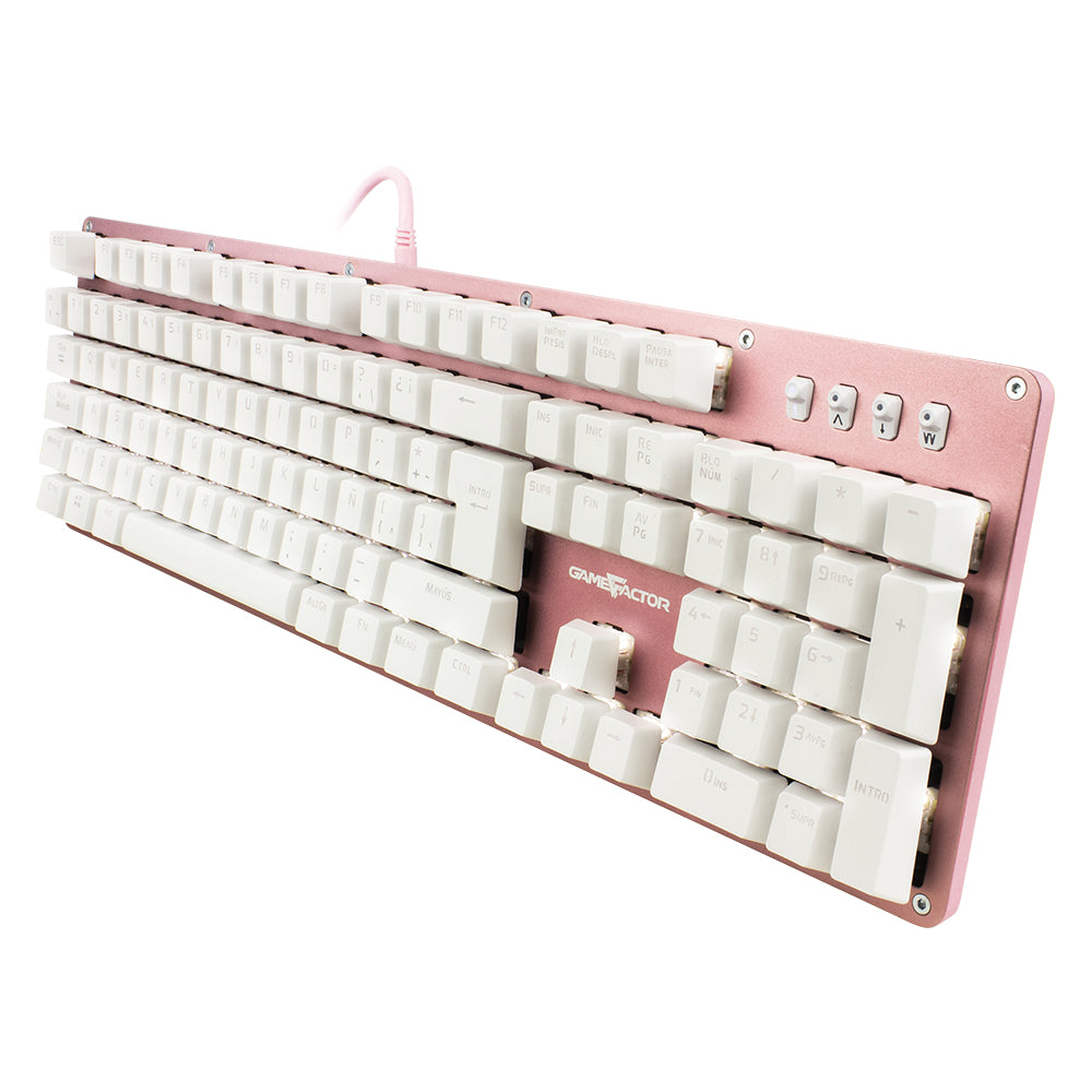 TECLADO MECANICO GAME FACTOR KBG400 SWITCH RED USB ROSA