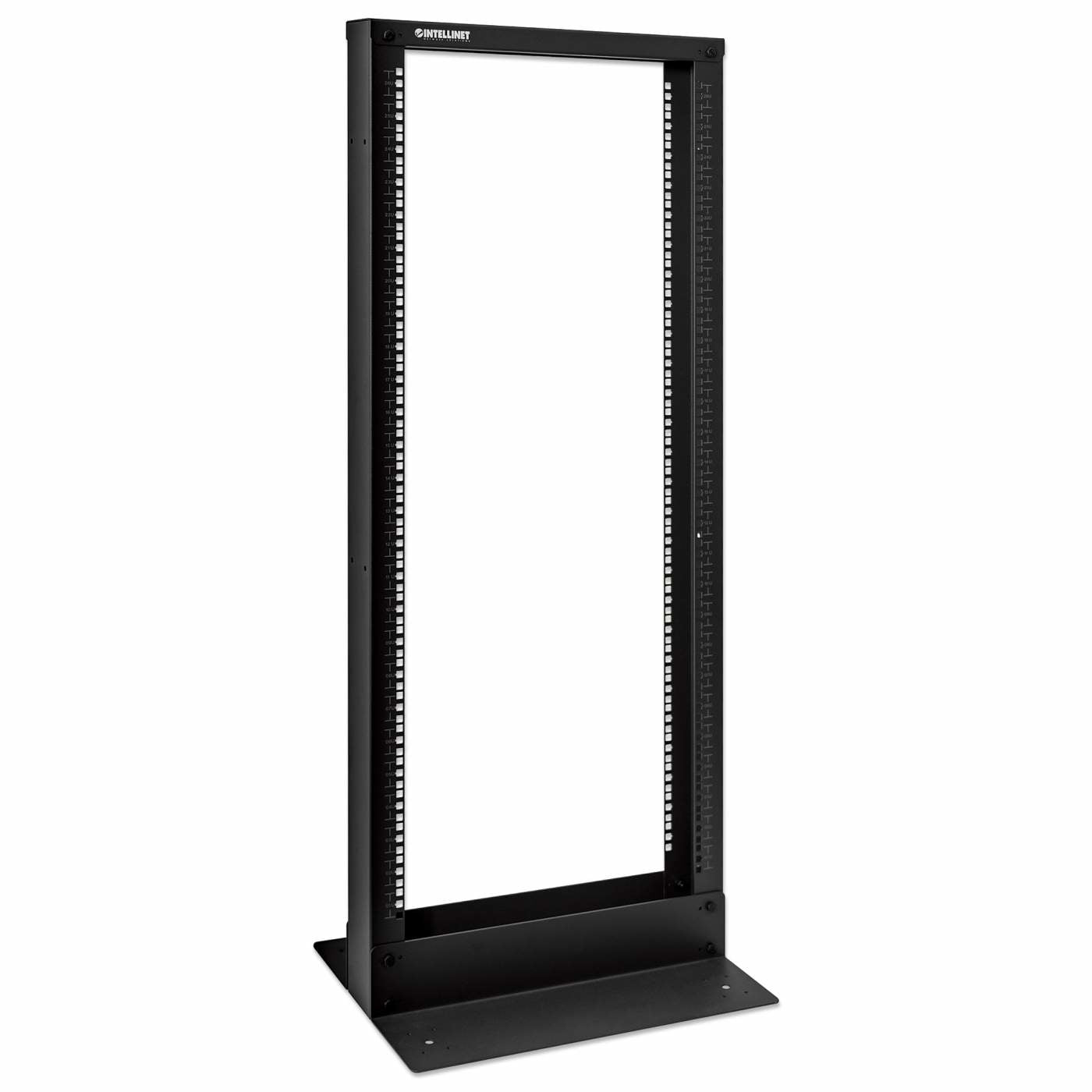 Rack Intellinet de Dos Postes 19" 26U Estándar Desarmado Flactpack Color Negro