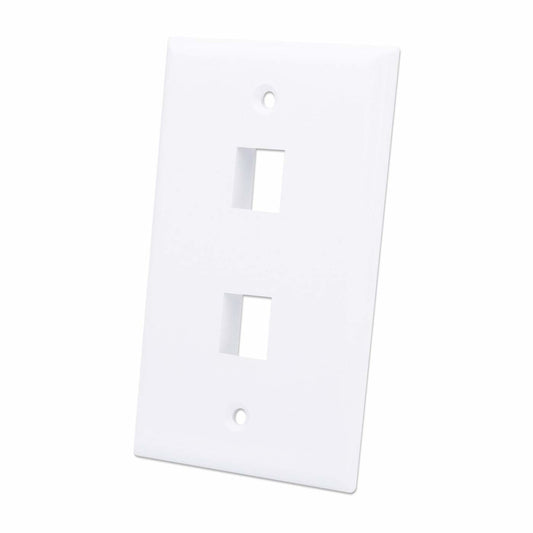 TAPA DE PARED FACEPLATE PLACA 2 PUERTOS BLANCO