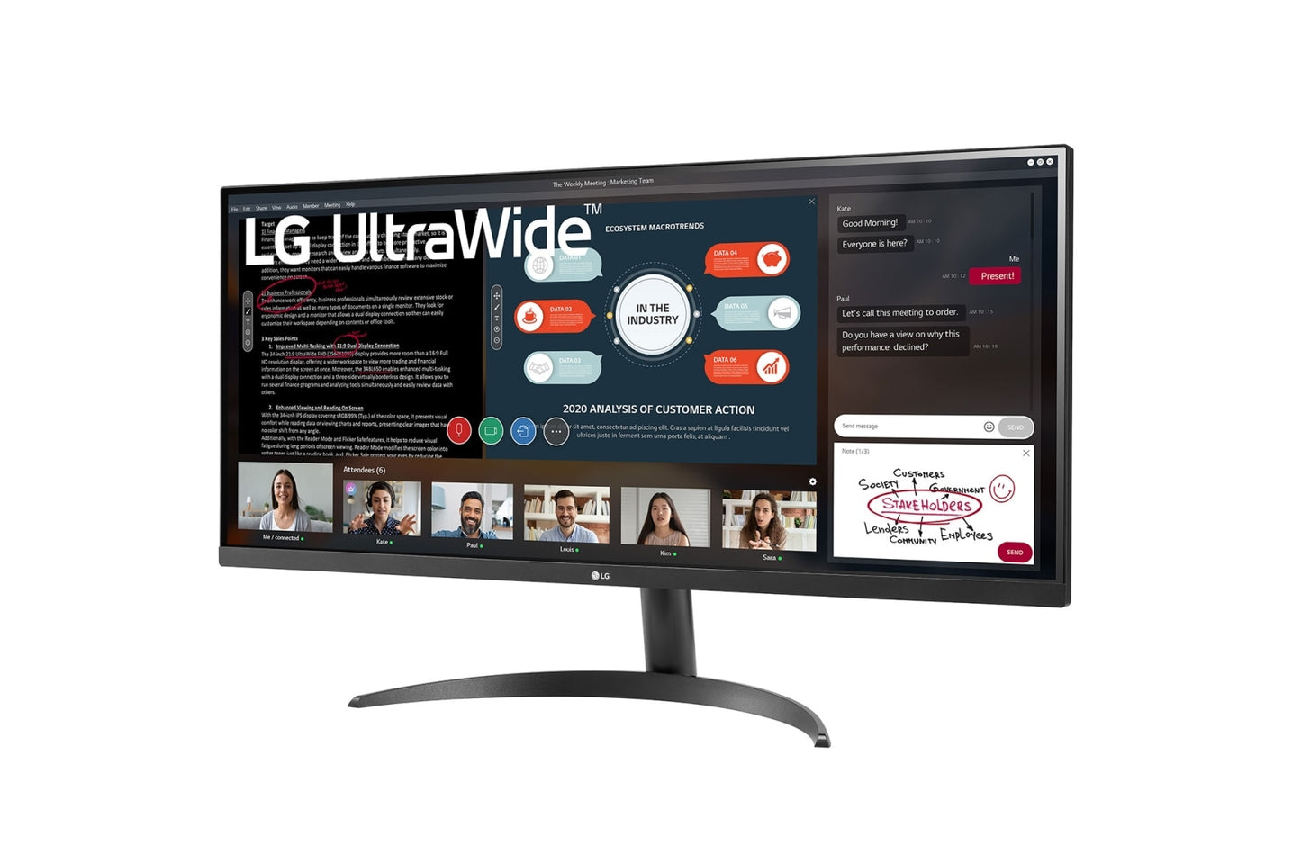 Monitor LG 34" UltraWide 34WP500-B FHD Resolución 2560x1080 Panel IPS