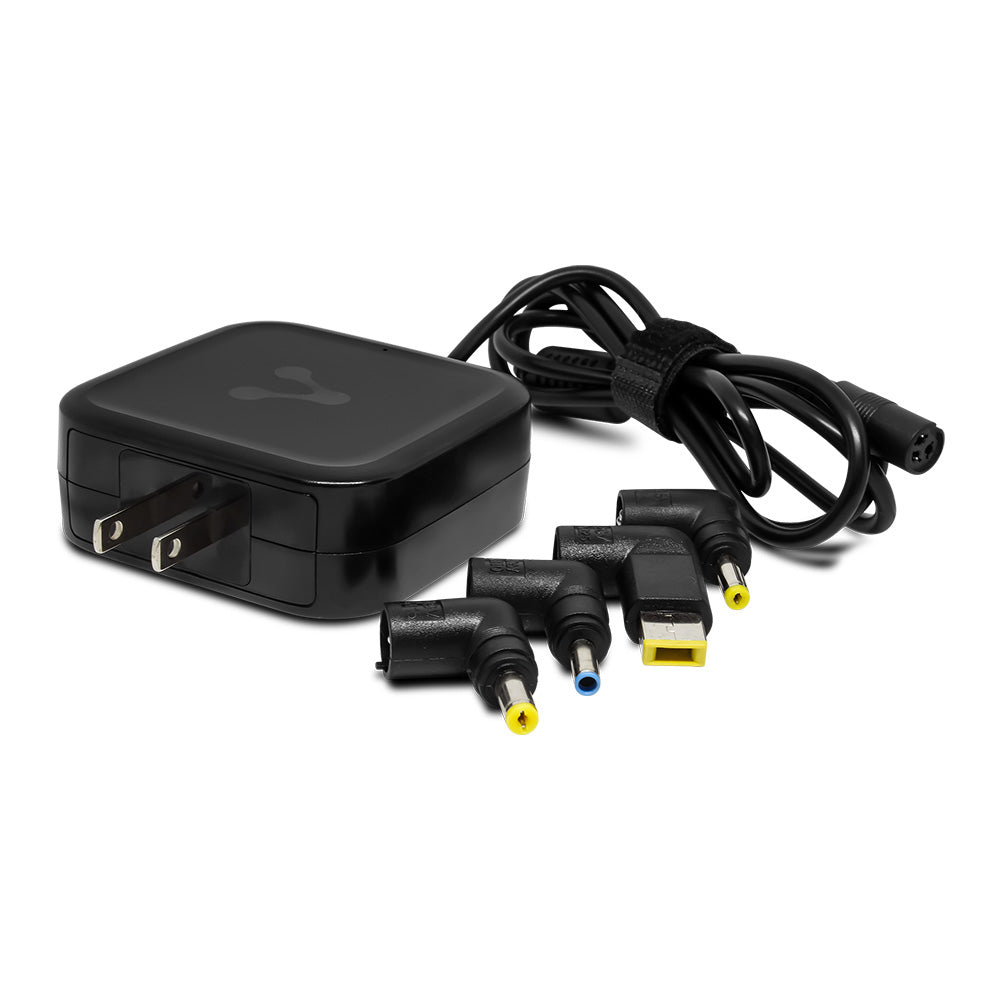 Cargador Vorago AU-405 Universal para Laptop 65W 4 Puntas Intercambiables Color Negro