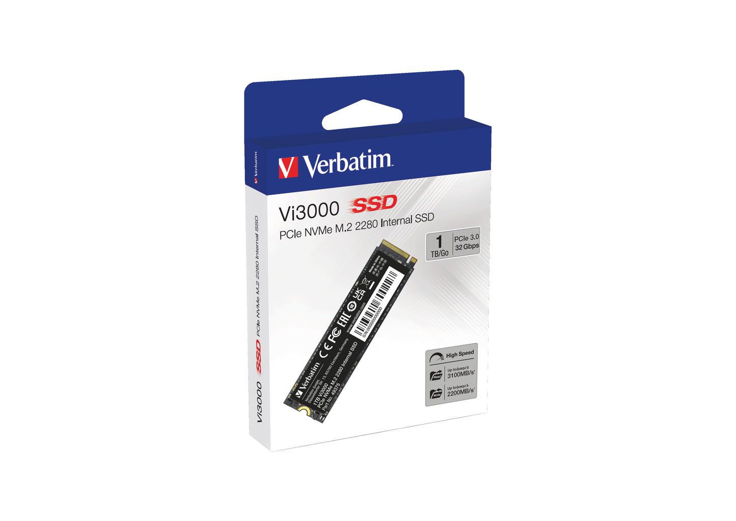 Disco Interno Verbatim SSD Vi3000 PCIe NVMe de M.2 2280 y 1 TB