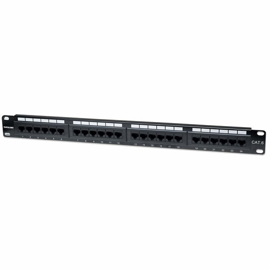 PANEL DE PARCHEO CAT6 UTP 24 PTOS RJ45 MONTAJE RACK 19IN 1U