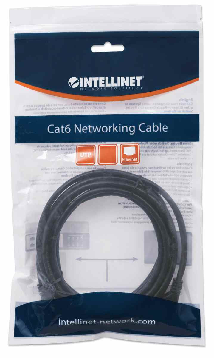 CABLE DE RED PATCH CAT6 RJ45 2.0M NEGRO