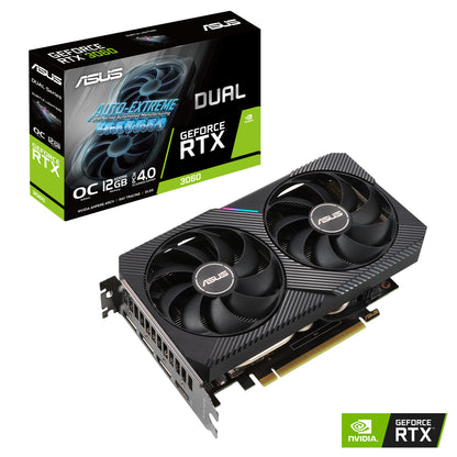 Tarjeta de Video Asus Dual GeForce RTX3060 V2 OC 12GB Dual Fan GDDR6 PCIe 4 0 192 bits HDMI DP