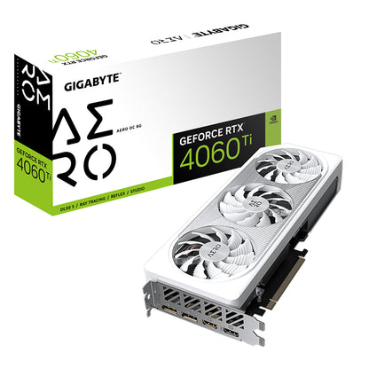 Tarjeta de Video Gigabyte NVIDIA Geforce RTX4060TI 8GB Aero OC Triple Fan GDDR6 PCIe 4.0 2xHDMI 2xDP GV-N406TAERO OC-8GD