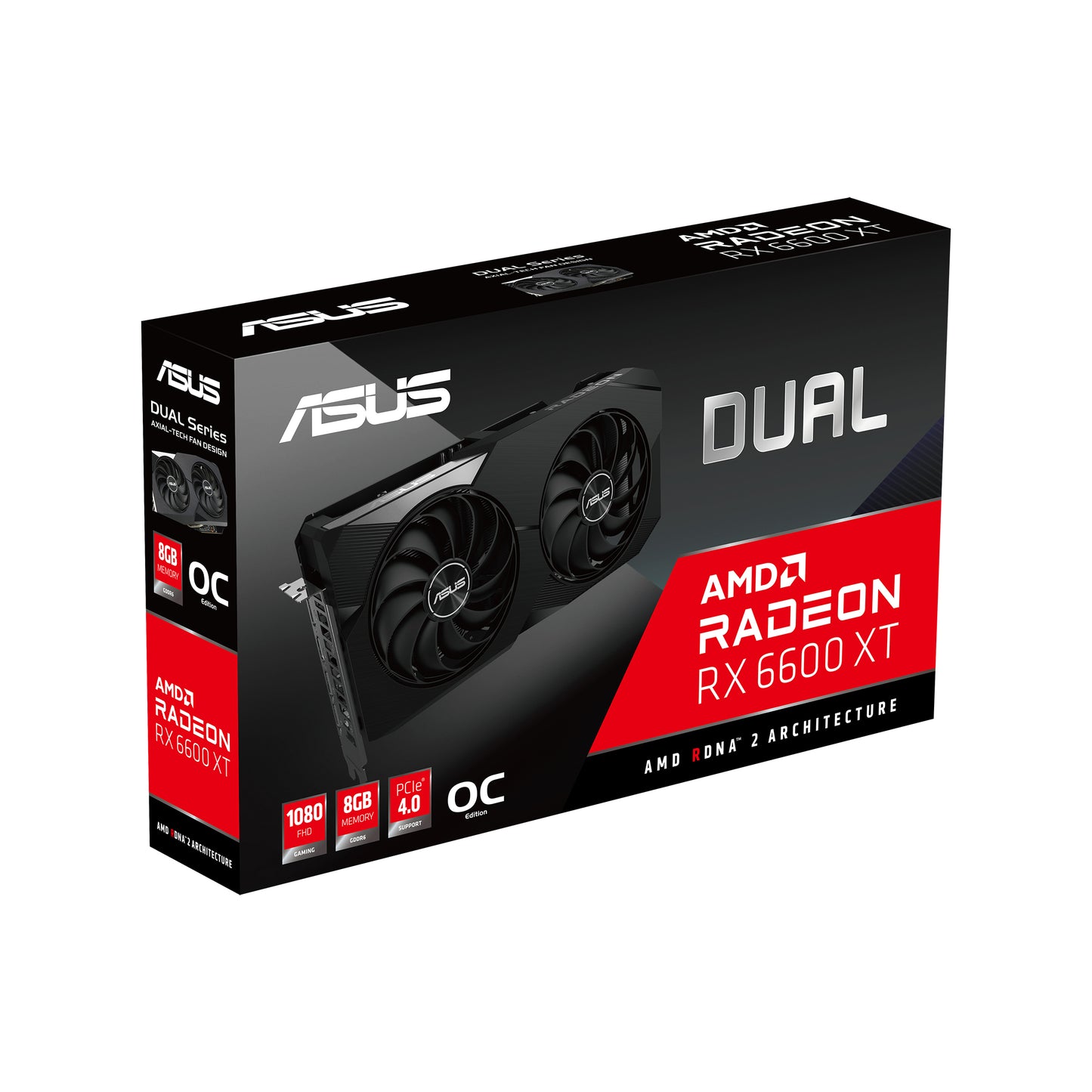 Tarjeta de Video Asus(D90) Dual Radeon RX6600 XT OC 8GB Dual Fan GDDR6 PCIe 4.0 1xHDMI 3xDP