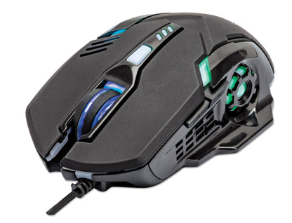 MOUSE OPTICO GAMING 6 BOTONES 3 200DPI ILUMINACION LED NEGRO