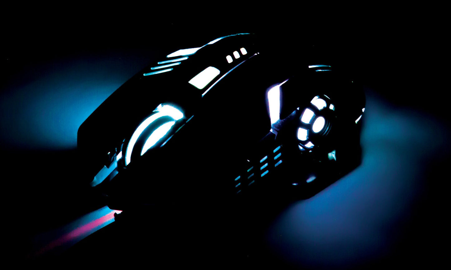 MOUSE OPTICO GAMING 6 BOTONES 3 200DPI ILUMINACION LED NEGRO