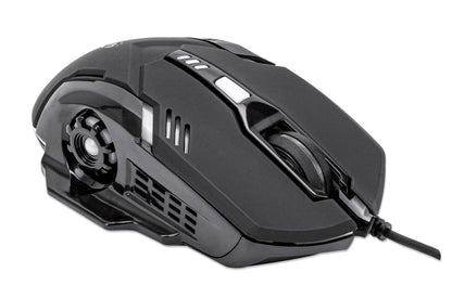 MOUSE OPTICO GAMING 6 BOTONES 3 200DPI ILUMINACION LED NEGRO