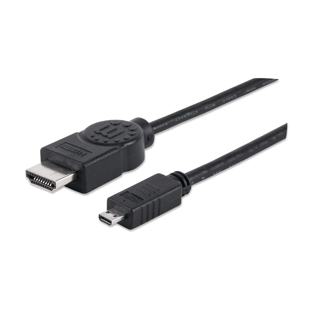 Cable Manhattan HDMI 1.4 M-Micro M Alta Velocidad Canal Ethernet 2m Color Negro