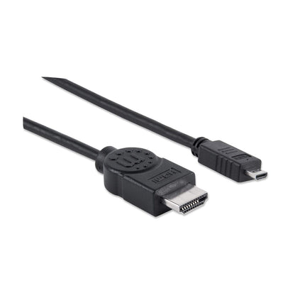 Cable Manhattan HDMI 1.4 M-Micro M Alta Velocidad Canal Ethernet 2m Color Negro