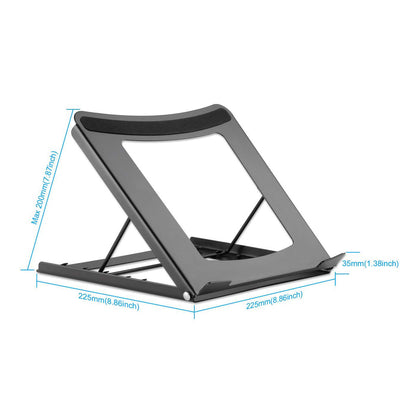 Soporte Manhattan Ajustable para Laptop/Tablet 10" a 15.6" Plegable 5 Posiciones Hasta 5 Kg Color Negro