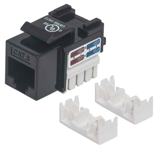 JACK RJ45 CAT6 UTP KEYSTONE DE IMPACTO NEGRO