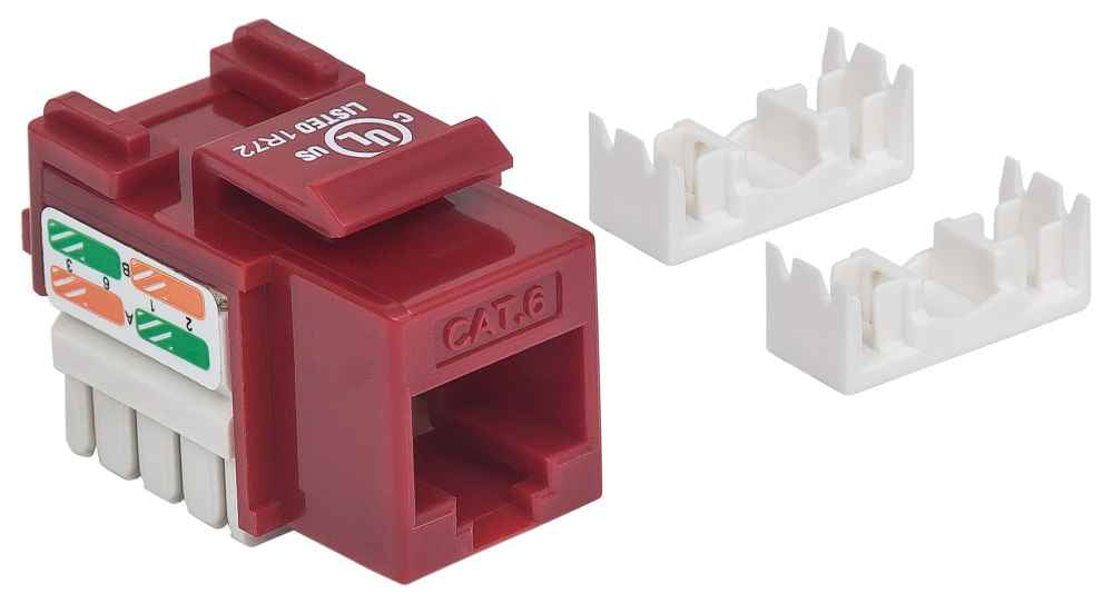 JACK RJ45 CAT6 UTP KEYSTONE DE IMPACTO ROJO