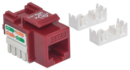 JACK RJ45 CAT6 UTP KEYSTONE DE IMPACTO ROJO